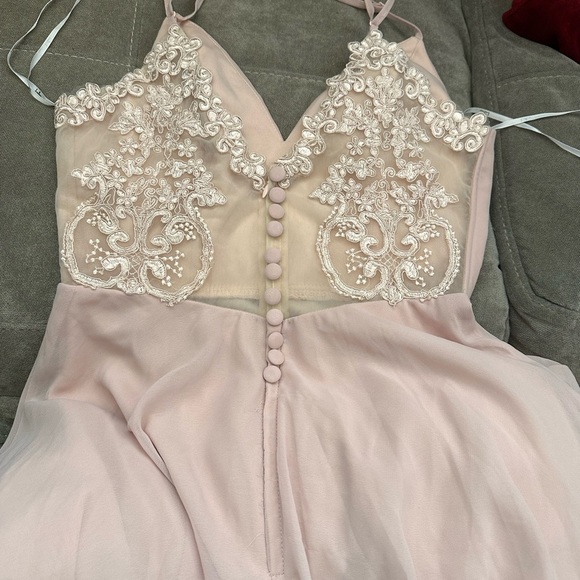 Lulu's Pink Spaghetti Strap Gown for Weddings - Picture 5 of 6